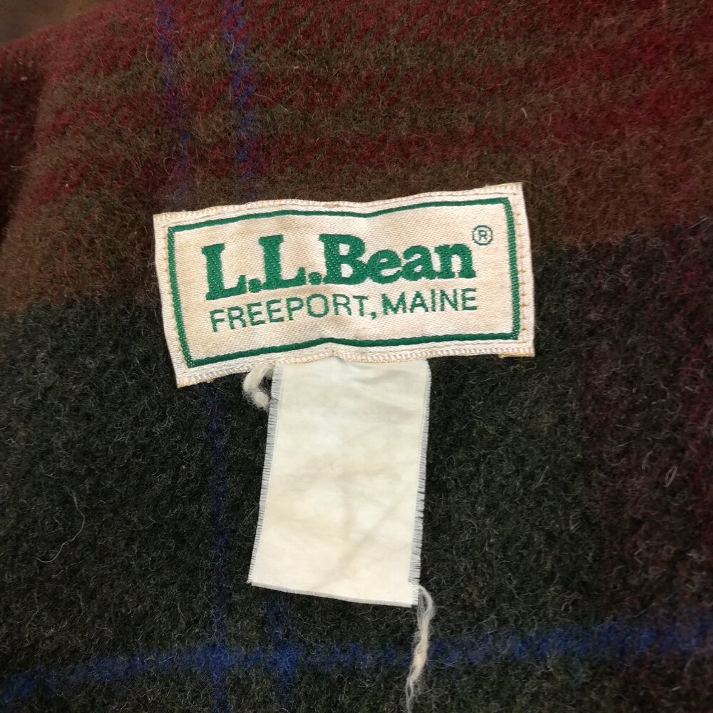 Vintage LL Bean Jacket Suede Collar Wool Blanket Lined Bomber Mens Large US Made - Picture 8 of 15